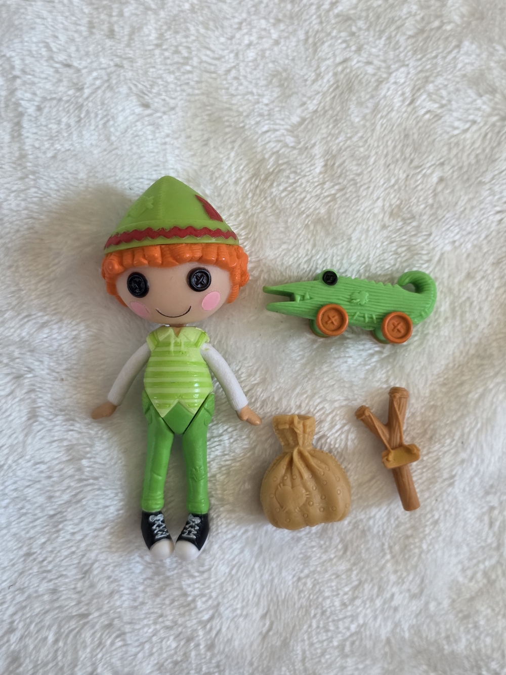 Vintage Mini Lalaloopsy Pete R. Canfly Doll Boy Green Hat Alligator Pet